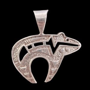 Ray Tracey Navajo Sterling Knifewing Segura Bear Pendant